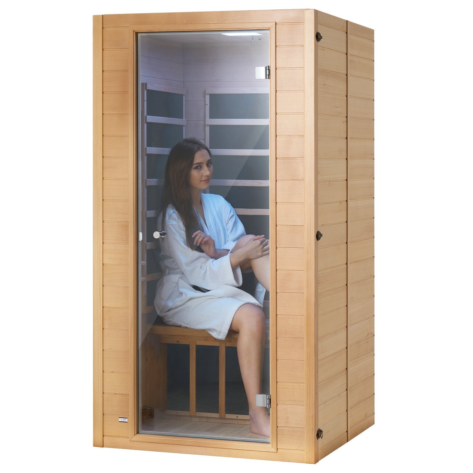 1400W Far Infrared Wooden Sauna Room Home Spa for 1 to 2 Person