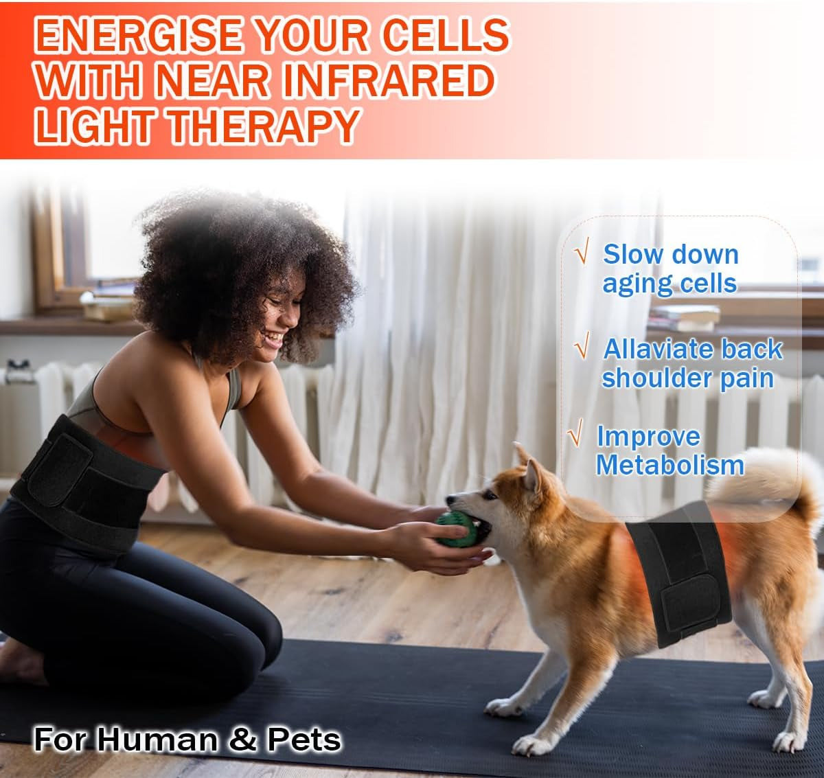 Red Light Therapy Infrared Light Therapy Pad for Body Pain NIR Deep Therapy for Back Knee Hands Feet Relief Portable 660Nm 850Nm Home Heating Light Therapy Wrap Belt Gift for Women Men