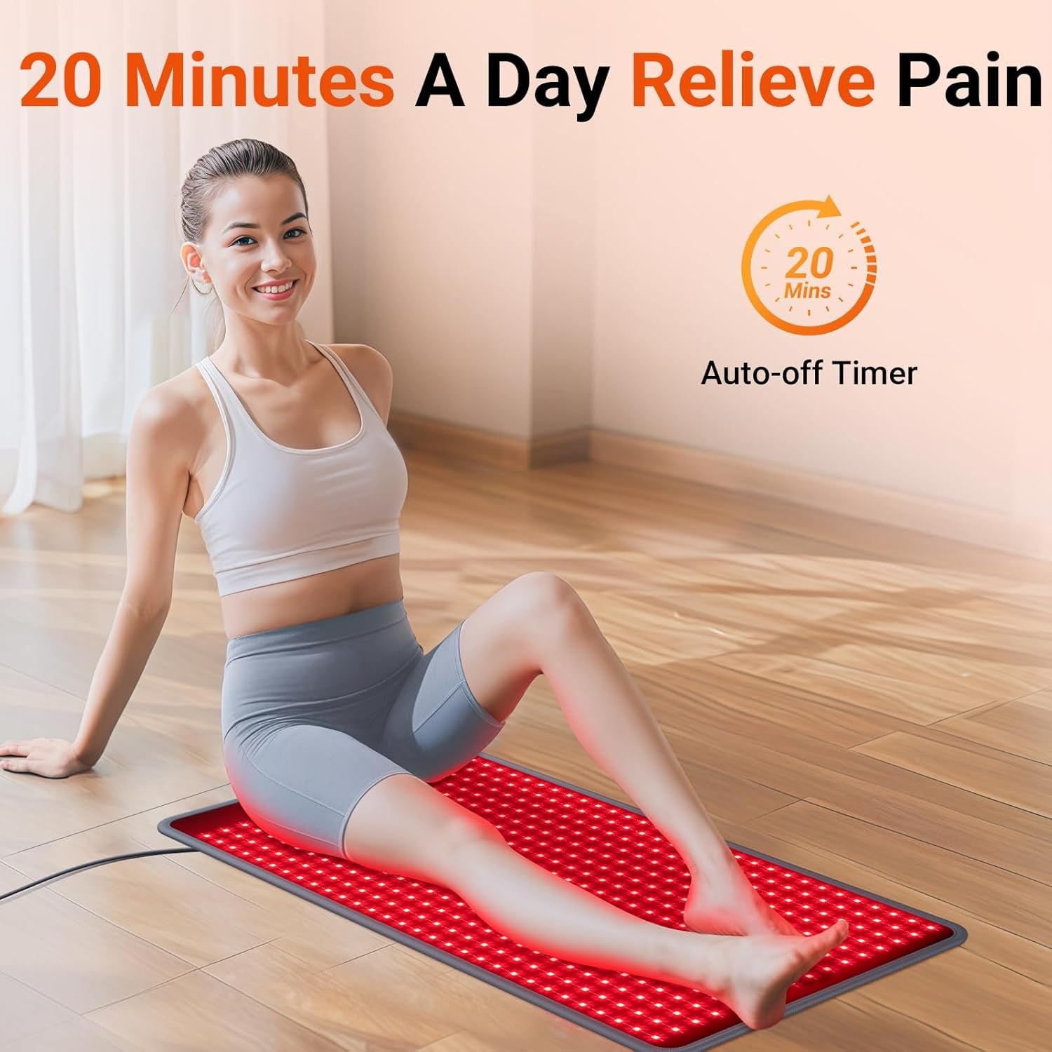 33'' X 17'' Red Light Therapy Mat for Body, 480 Leds FSA HSA Eligible near Infrared Light Therapy Pad, 660Nm & 850Nm Light Blanket for Back Belly Knee Joint Muscle Pain Relief, 65W