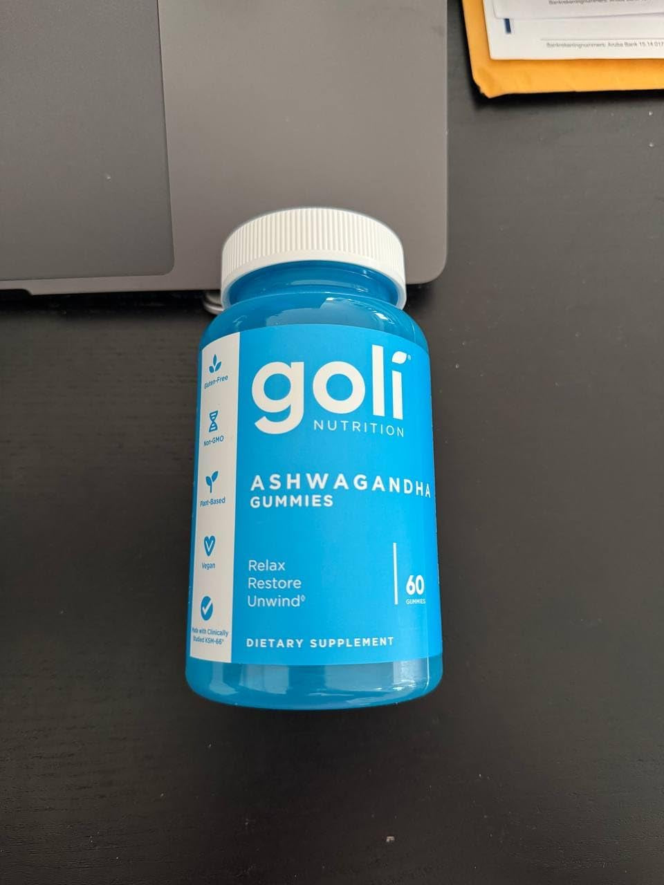Ashwagandha & Vitamin D Gummy - 60 Count - Mixed Berry, KSM-66, Vegan, Plant Based, Non-Gmo, Gluten-Free & Gelatin Free Relax. Restore. Unwind, Pack of 1