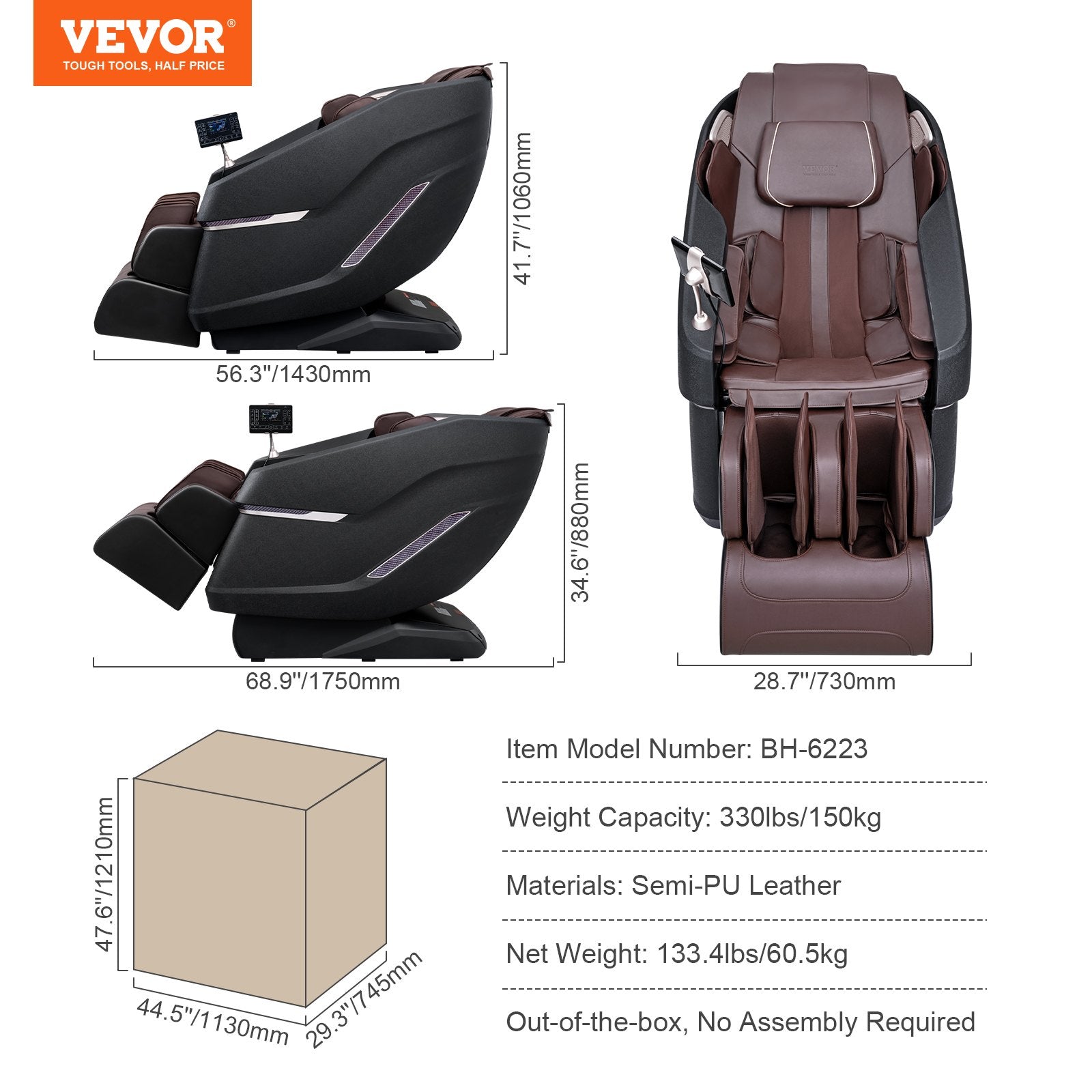 Advanced Full Body Zero Gravity Massage Chair with 3D Shiatsu, SL-Track, 10-18 Auto Modes, Heating, Bluetooth, Airbag, Foot Roller, and Touch Screen