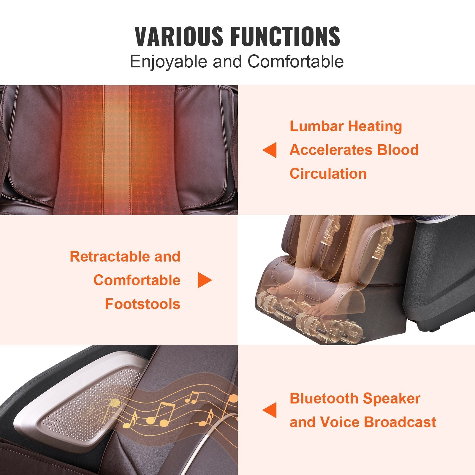 Advanced Full Body Zero Gravity Massage Chair with 3D Shiatsu, SL-Track, 10-18 Auto Modes, Heating, Bluetooth, Airbag, Foot Roller, and Touch Screen