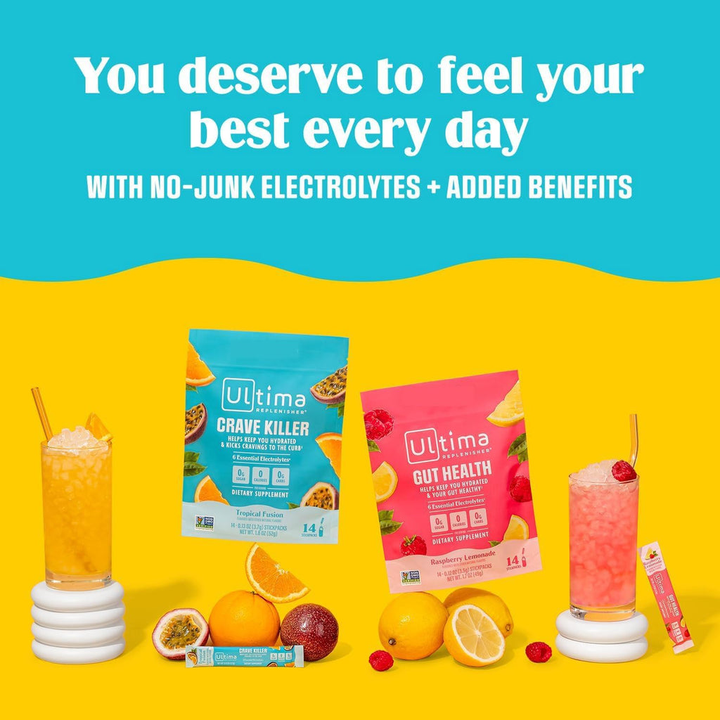 Crave Killer Supplement and Electrolytes Powder – Tropical Fusion, 14 Stickpacks – Hydration Packets That Kick Cravings to the Curb